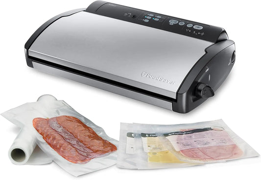 Modèle Sous Vide V2860-I FoodSaver Machine, avec compartiment de rangement pour rouleau et cutter et 3 niveaux de vitesse d'aspiration
