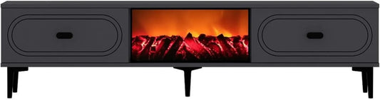 Meuble TV, 2 Placards Abattants, Fixation Murale ou Pieds, Design Contemporain, 150 cm FYRA finition grise Anthracite, CONCEPT USINE