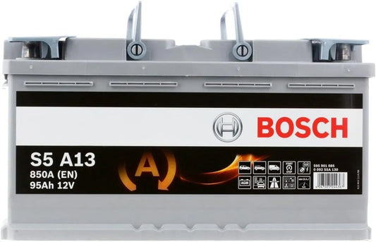Bosch modèle 95A, 95A S5A13, 850A, Batterie Auto, Stop, 95A/h, adaptée aux Véhicules avec Start, Technologie AGM