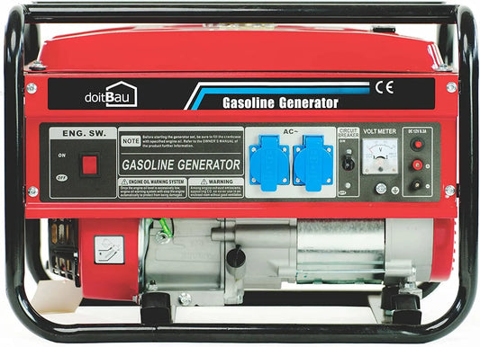 Générateur électrique BS3500 YFG3500, puissance 3000 W &, 1 x 400 V, 3 x 230 V, 4 temps 6,5-7 CV, de courant avec essence, Démarreur à câble