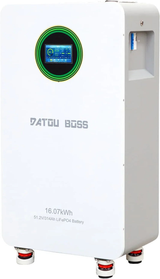 Modèle 07KWh Lithium 314Ah,200A BMS Profonds LiFePO4 BMS 8000 8000+Cycles DATOUBOSS Batterie, Max 16,07KWh, Prend en Charge la Connexion parallèle