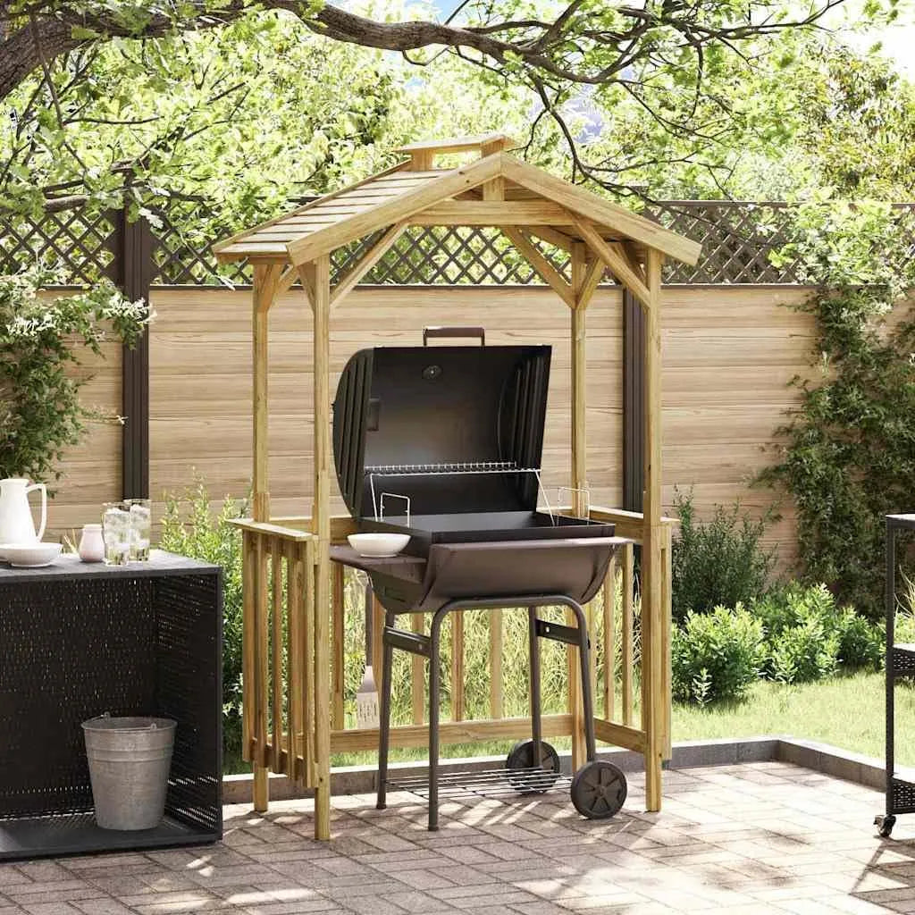 Barbecue Abri de, avec protection pour espace de et espace de rangement, moderne en bois de pin imprégné pour l'extérieur
