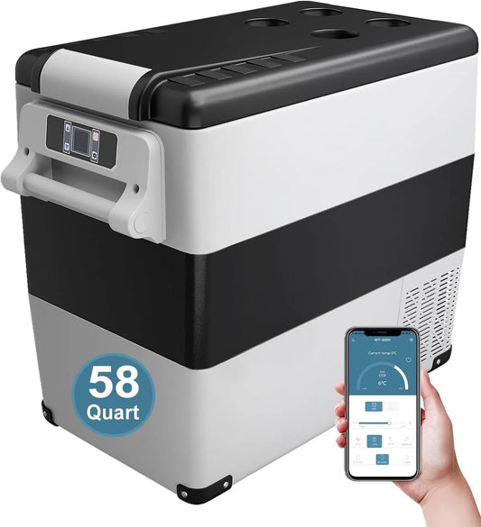 Réfrigérateur, capacité 55 l, avec AC, caravane, de voiture, bateau, portable 12 volts, électrique 58 litres, DC pour camion