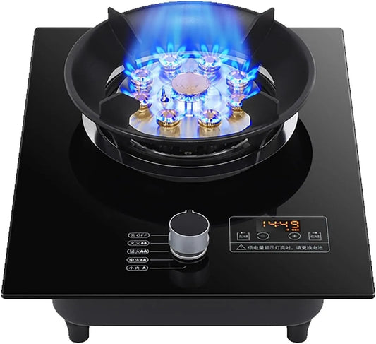 Cuisinière à gaz, puissance 5,2 KW, For Cuisine Domestique Avec Protection Contre Les Flammes, Support De Pot En Fonte En Verre Trempé finition noire