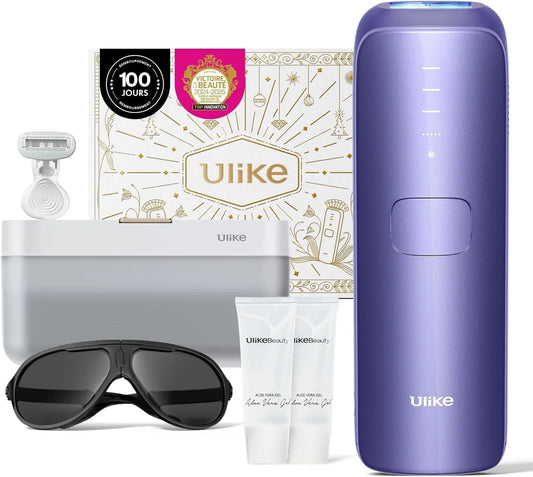 Lumière Pulsée Ulike Air 3 Deluxe Épilateur à, 4 accessoires pour le corps, Convient aux Peaux Sensibles, le maillot et les aisselles, le visage
