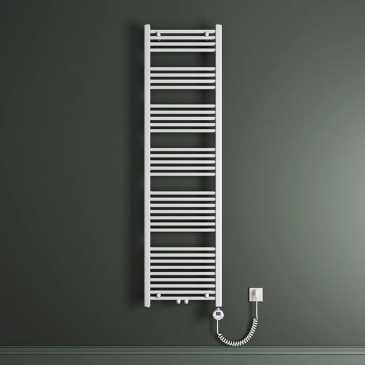 Radiateur Mai & Mai, avec Résistance Chauffante 1000W, de Salle de Bain Electrique 180x50cm finition blanche Sèche-Serviettes