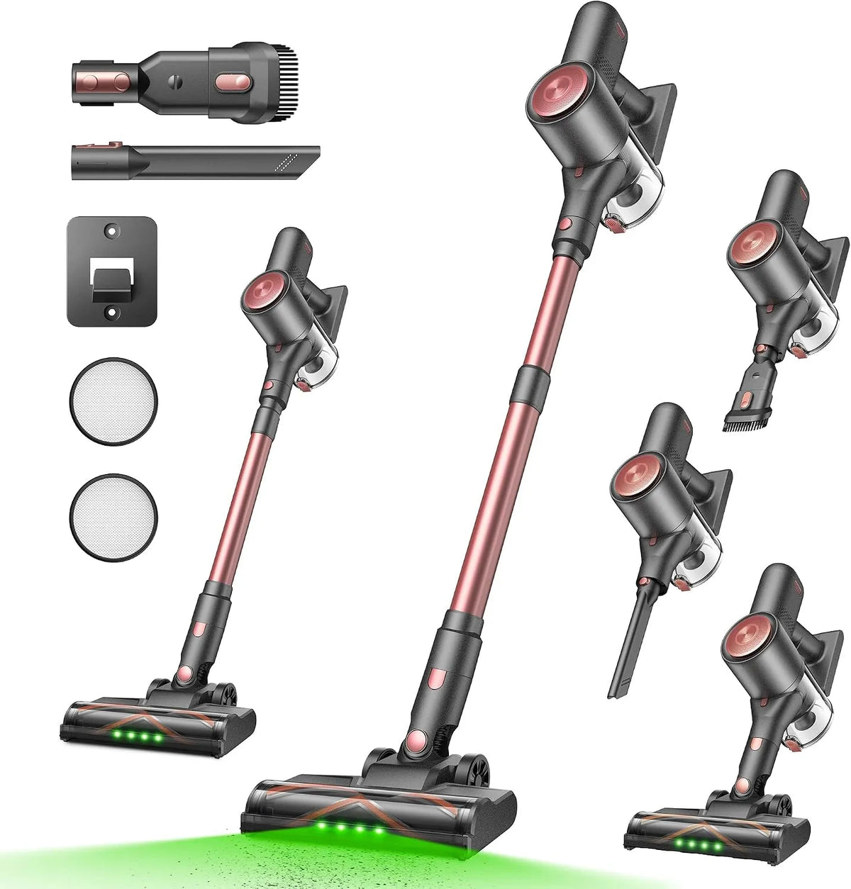 Aspirateur balai Vexilar, Aspirateur sans Fil avec Écran LED, Aspirateur pour Tapis, puissance 450W, 45Kpa, 50 Mins, Filtration Cyclonique 5 Étapes