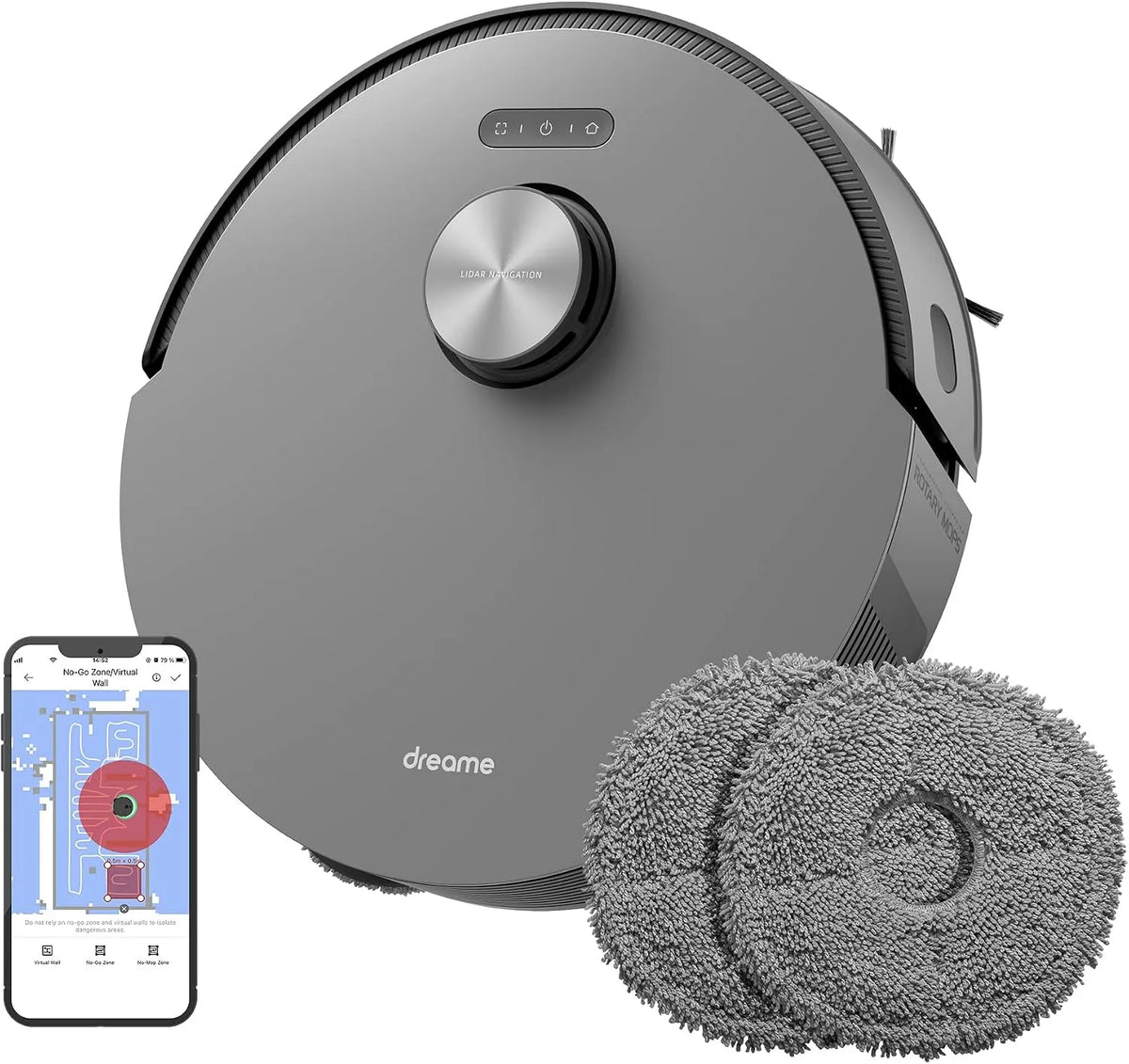 Dreame aspirateur L10s, Détection d'obstacles 3D, Cartographie Multi-étages, WiFi, Alexa, Pro Robot Laveur 2 en 1, Serpillère rotative, APP