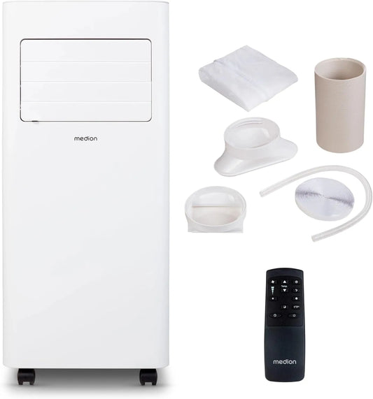 Climatiseur E901 MD 37731 MEDION, Mobile, 9000 BTU, 3-en-1, Refroidir, jusqu'à 32m², contrôle Télécommande, mode sommeil, Déshumidification, Écran