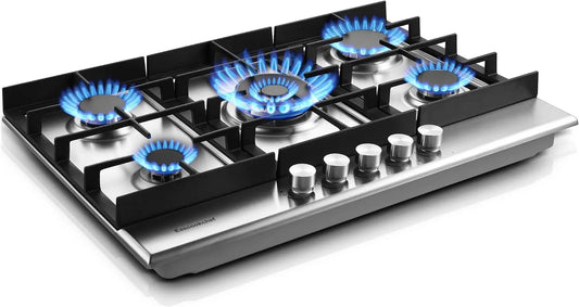 Table de cuisson, cuisinière à gaz convertible NG, à gaz de 76,2 cm avec 5 brûleurs haute efficacité, protection, GPL