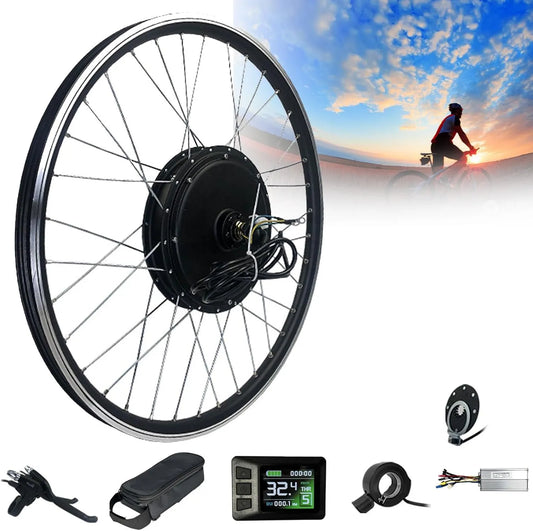 Vélo électrique 1000W-26inch Kit de, 26' 27,5' 28' Roue Avant 48V 1000W 1500W Conversion de