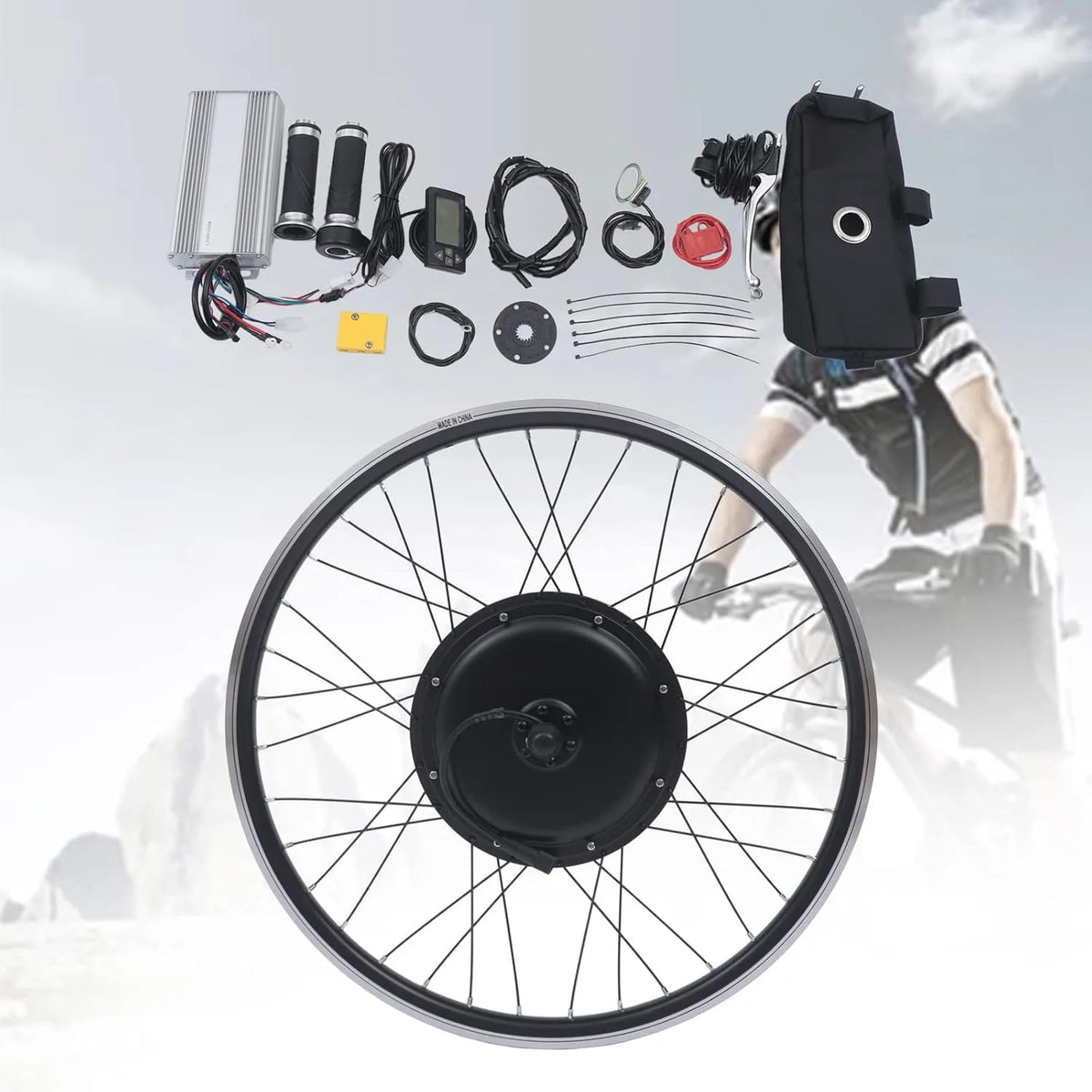 Vélo électrique, Ebike Kit de conversion pour 26' Roue arrière 1500 W 48 V Kit de conversion LCD Roue arrière E-Bike pour vélos de 26'