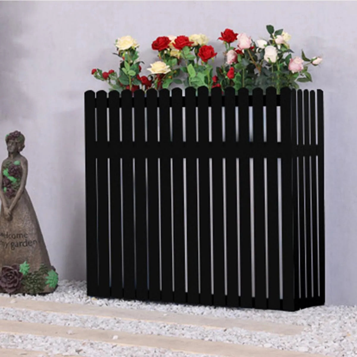 Climatisation en Bois Massif Cache-unité de, dimensions 100 x 30 x 80 cm, anticorrosion, Protection Durable pour Jardin et terrasse.
