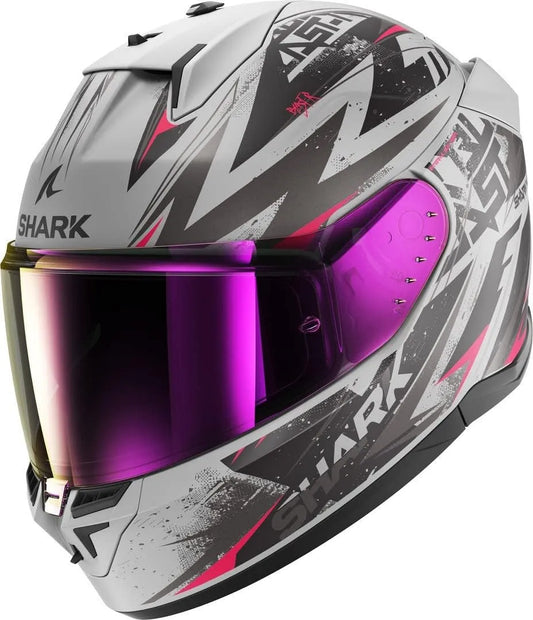 Shark casque moto D-SKWAL 3, Violet, Moto intégral Blast-R Mat finition grise