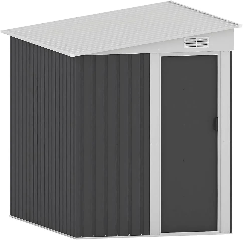 Abri de jardin, Daxton, métal adossé en Acier galvanisé Anthracite 3,15 m²