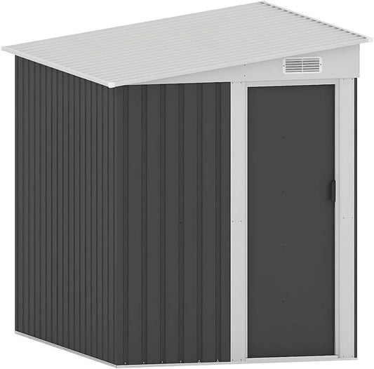 Abri de jardin, Daxton, métal adossé en Acier galvanisé Anthracite 3,15 m²