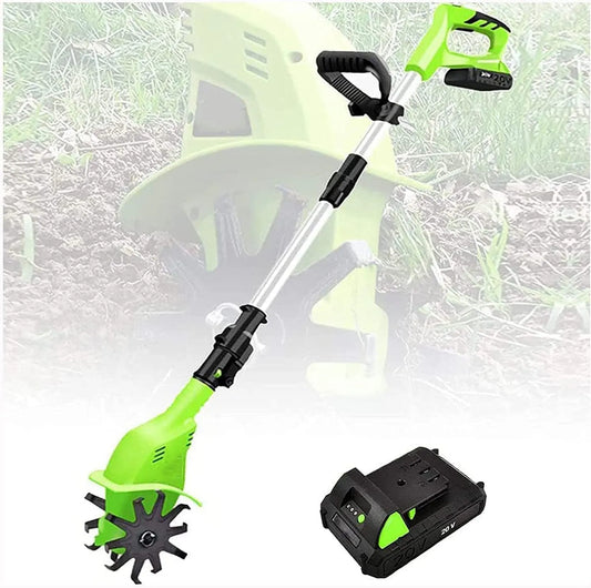 Motoculteur, électrique portatif 20 V avec cultivateur au format au format portable pour Jardins, de Jardin, sans Fil, poignée réglable pour pelouses
