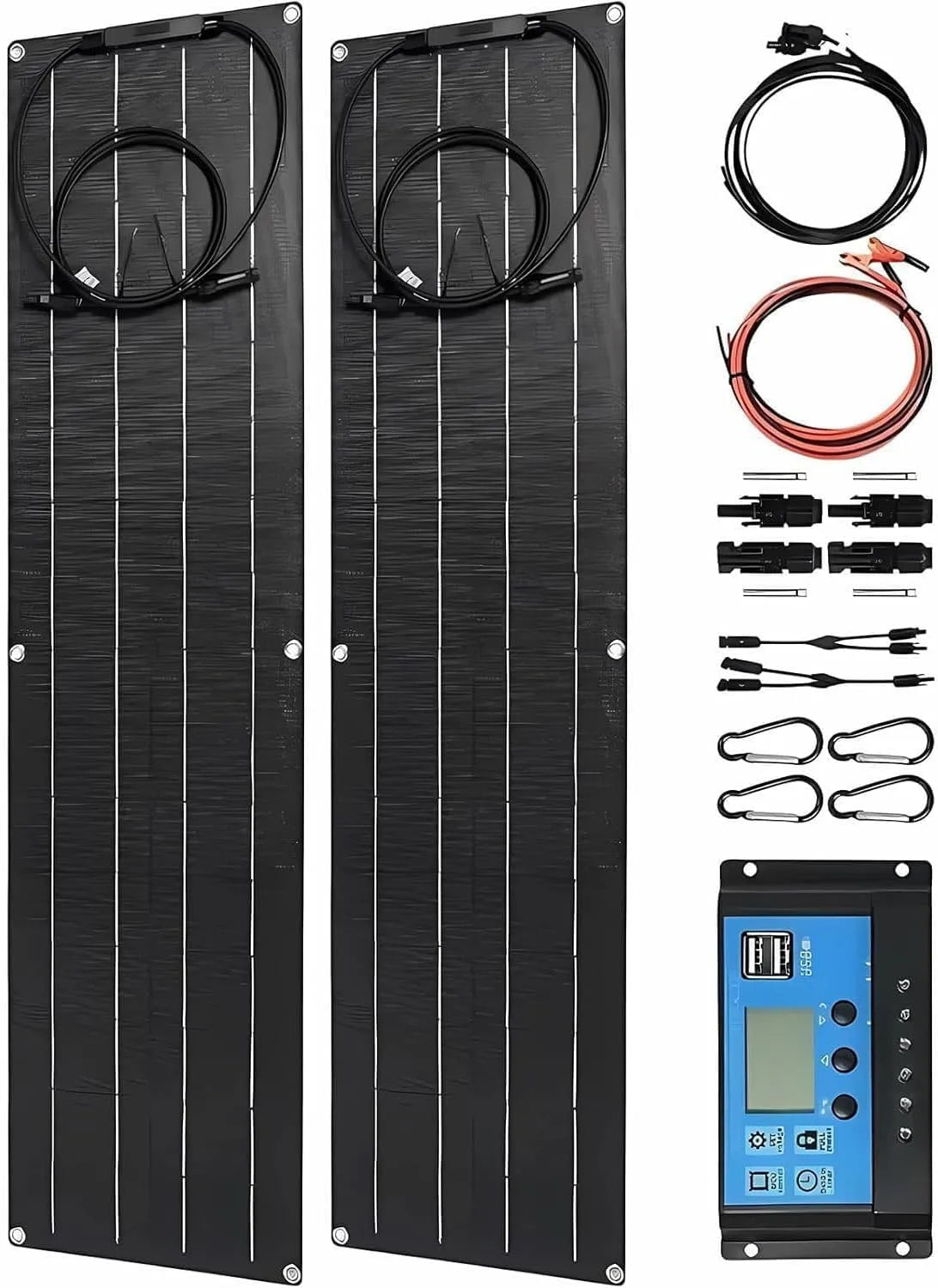 Modèle 2 panneaux solaires ultra fins en PET de V-24 Lot de, puissance 150 W, panneaux solaires monocristallins flexibles, la caravane, tension 12 V