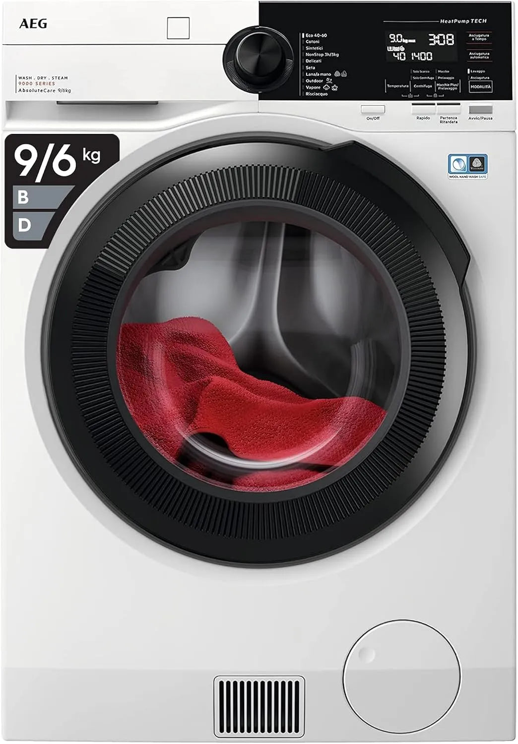 AEG lave-linge LWR9E964MB 9000, Lave-sécheuse Ökokombi Série AbsoluteCare 9 kg Lavage, poids 6 kg Séchage