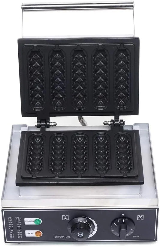 Gaufrier Réglage de la température, Plaques antiadhésives et nettoyage facile en acier inoxydable pour gaufres gaufres épis de maïs saucisses