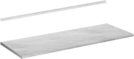De Travail Cuisine R-Line Vicco Plan, largeur 160cm, marbre, adapté au Montage sur des Meubles Bas et des Plans de Travail, finition blanche