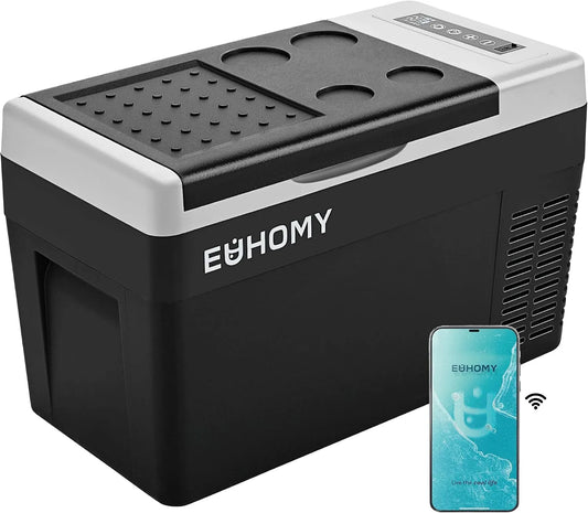 Réfrigérateur CC 110 EUHOMY, compresseur électrique de 25 L avec contrôle par application, tension 12 V, de voiture -15,6 °C ~ 20 °C