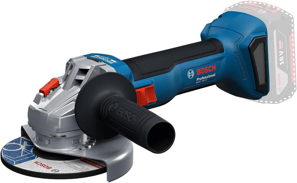 Bosch 18V-8, sans batterie ni chargeur, Professional 18V System meuleuse angulaire sans-fil GWS, diamètre de disque 125 mm