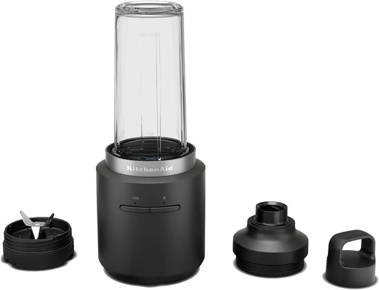 KitchenAid blender, portable sans fil, Function pulse, Sans BPA, finition noire, Mixeur portable avec Bol mélangeur de 473 ml, Go Cordless, Lame inox