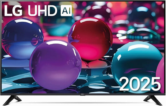 LG modèle, TV UHD AI 2025, largeur 108cm 43UA73 HDR10, 4K UHD, webOS 25, AirPlay 2, Alexa, Google Assistant, Netflix Disney+ Canal+ Prime Video