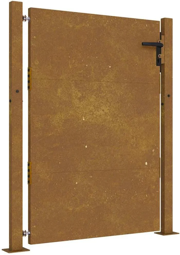VidaXL De Jardin Portail, 100x150 cm Acier Corten, Portillon de Patio avec Serrure, Barrière de Sécurité, Porte d'Extérieure Terrasse