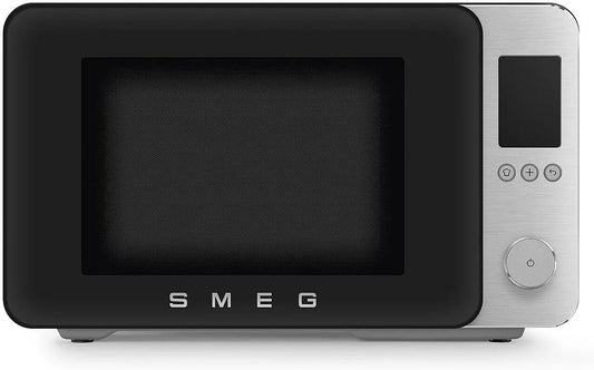 Smeg four à micro-ondes MOC02BLMEU, 25 Programmes Automatiques, Combiné, Système Soft Close, finition noire Mat, puissance 2100 W