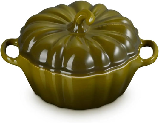Cocotte Le Creuset Mini, capacité 355 ml, citrouille en grès, olive
