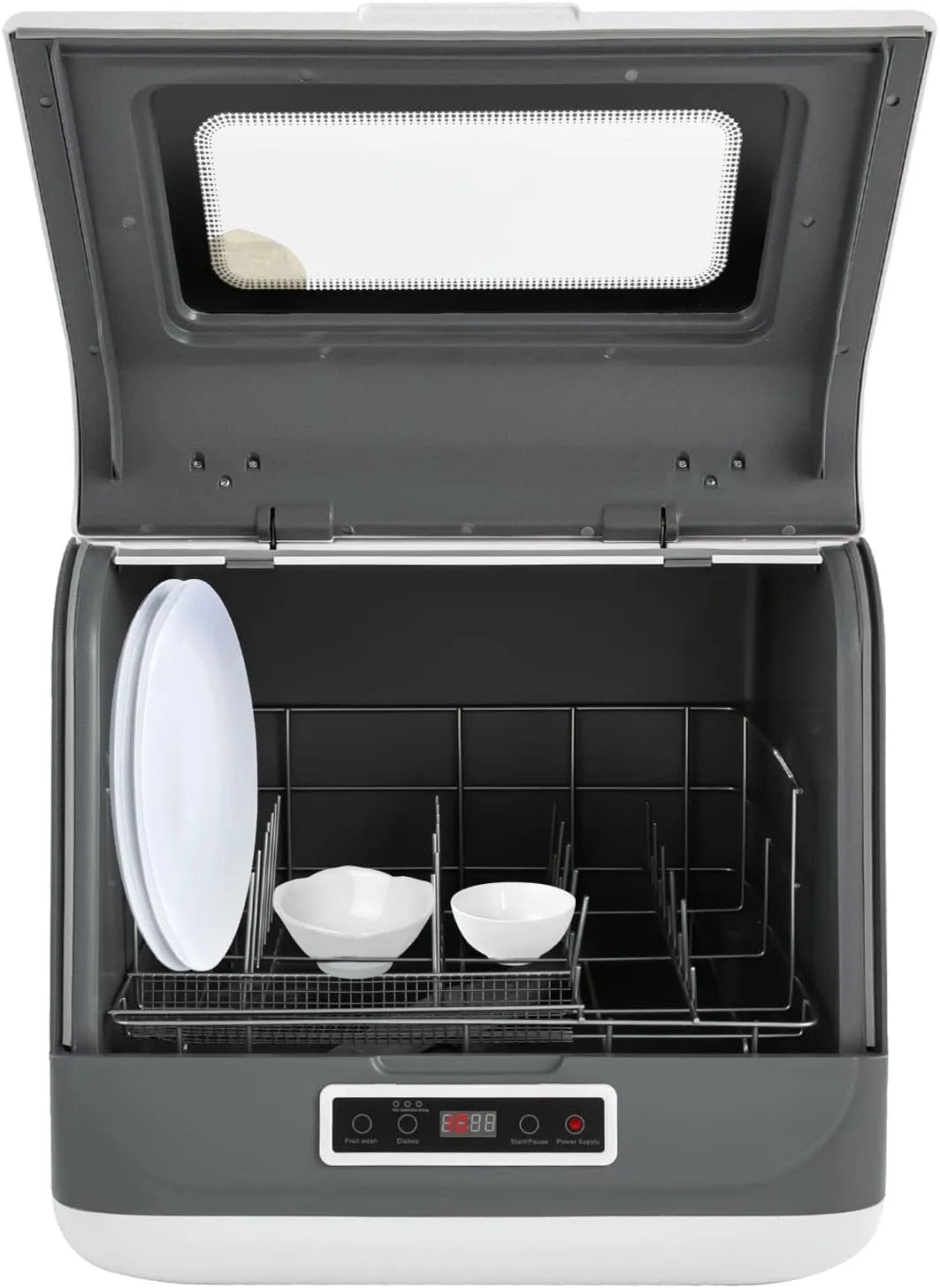 Lave-vaisselle, Mini de Table, Design Compact 45x40x44,8 cm, 3 Programmes, 4 à 6 Couverts, Intensif, Standard, Rapide, Séchage Vapeur