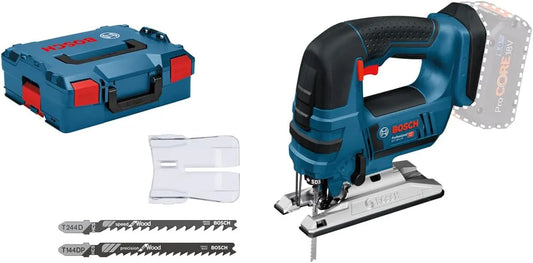 Bosch Professional 18V System scie sauteuse sans-fil -LI B GST 18 V, métal: 120/20/8 mm, dans L-BOXX, poignée étrier, pare-éclats, capacité 3 lames