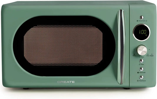 Four à micro-ondes CREATE/MICROWAVE RETRO/, plateau Ø245 mm, 3 programmes, capacité 20L, 9 menus préinstallés, puissance 900W, Style rétro, écran LCD