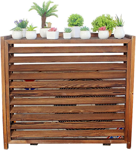 Climatiseur 39.4x17x37in Cache, Extérieur en Bois Massif, Marron,85x35x75cm,100x43x94cm,110x50x85cm, Size: 100x43x94cm, Support De