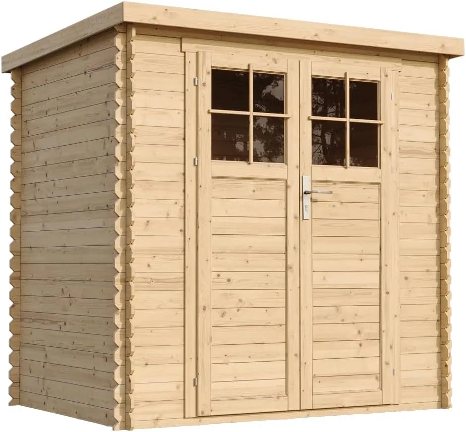 Abri de jardin M311F l204xL142xH200cm/2.22m2, Stockage extérieur l204xL142xH200cm, Local à vélos, fenêtres, Toit imperméable