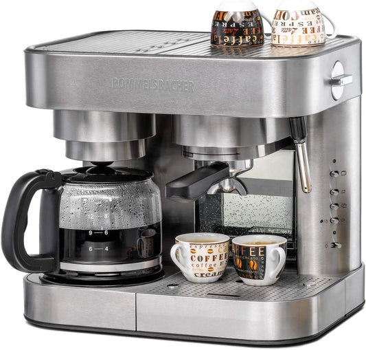 Rommelsbacher finition argentéeé EKS 3010 Rommelsbacher EKS, 19 bar, capacité 1,5 l, Rommelsbacher finition argentéeé, Inox