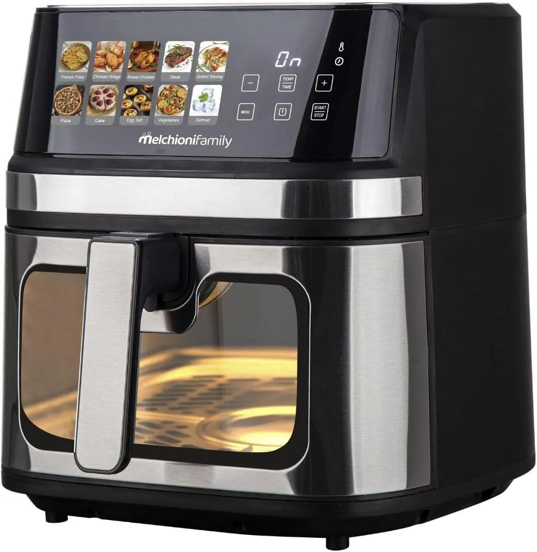 Friteuse à air chaud, GAIA PLUS avec Double Résistance 8L, Melchioni Family, finition noire
