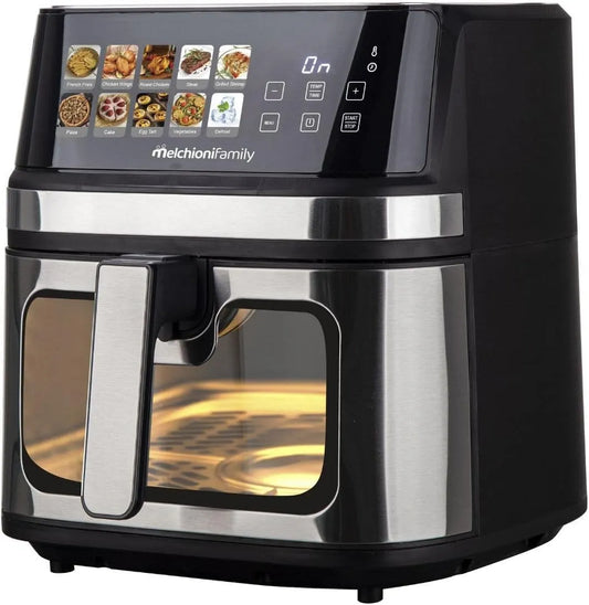 Friteuse à air chaud, GAIA PLUS avec Double Résistance 8L, Melchioni Family, finition noire