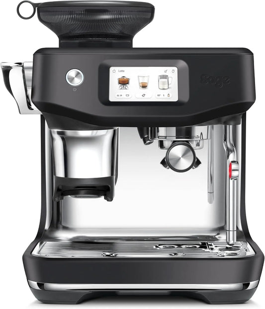Sage machine à café, The Barista Touch Impress, Dosage Intelligent, Truffe Noire, Moulin Intégré & Fonction Cold Brew, avec Mousseur Automatique