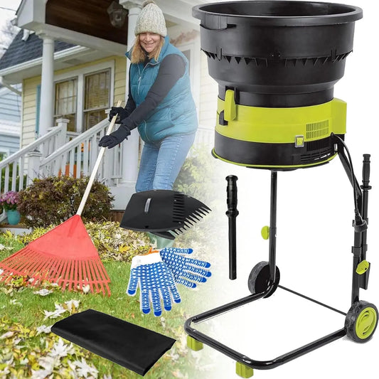Broyeur de feuilles, électrique avec puissance de 2 500 W, vitesse de 8 000 tr/min, paillage jusqu'à 208 litres par minute pour les feuilles