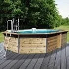 Waterclip LUCON dimensions 590x420x111 cm hors sol octogonale Piscine Bois