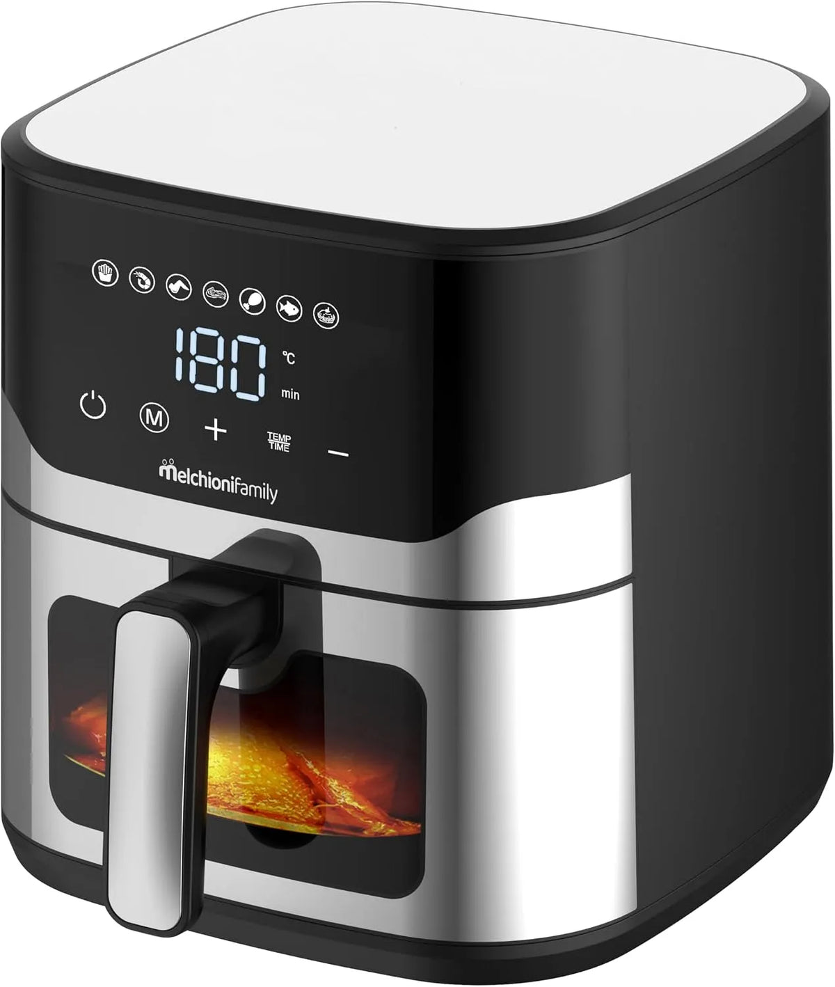 Séparateur de graisse, Melchioni Family Matilde Airfryer 8L 2200W de puissance, cuisson légère avec -80% de graisse, minuterie 60 minutes