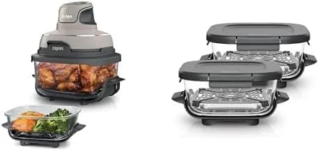 Ninja modèle FN101EUST XSKLIDPLT2EUUK, 4-en-1: Frire sans huile, CRISPi Friteuse sans huile portable, Garder au chaud, capacité 3,8L, Rôtir