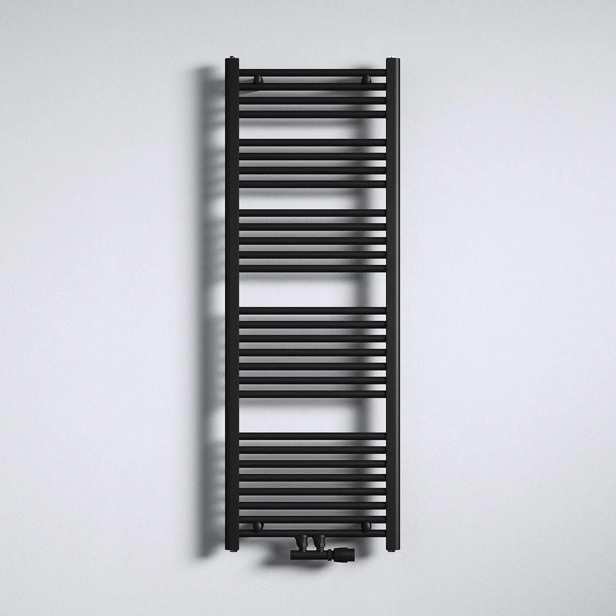 Radiateur Mai & Mai, à Eau Chaude Mural Chauffage Central 140x50cm Sèche-Serviettes finition grise finition noire en Acier Inoxydable
