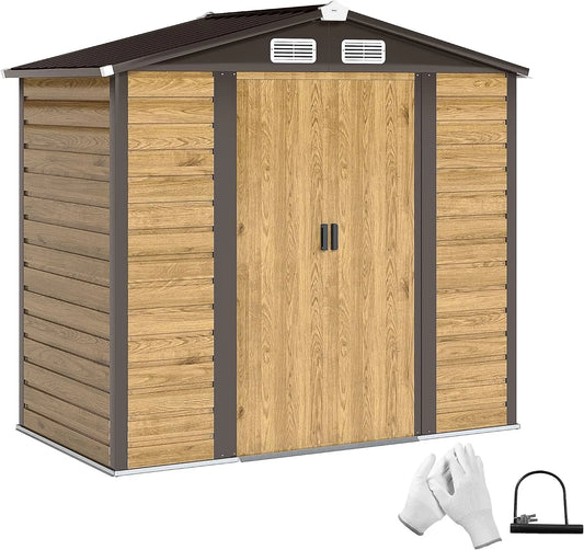 Abri de jardin Outsunny, cabane de Jardin Exterieur en Acier galvanisé Facile à Monter, en métal 2,36 m², avec kit de Fondation