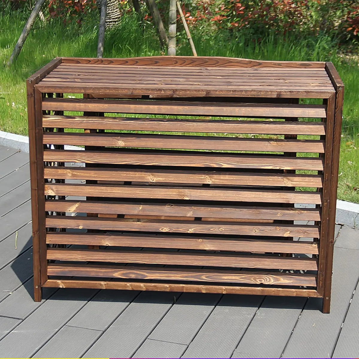 Climatiseur Cache, extérieur en Bois avec Support à Fleurs, Cadre élégant pour et -radiateur, Idéal pour Les jar