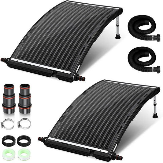 2 chauffages solaires pour piscine Lot de, dimensions 113 x 65 x 35 cm, Raccordement 32-38 mm, Pour eau chaude, Chauffage de piscine 10 000 l/h