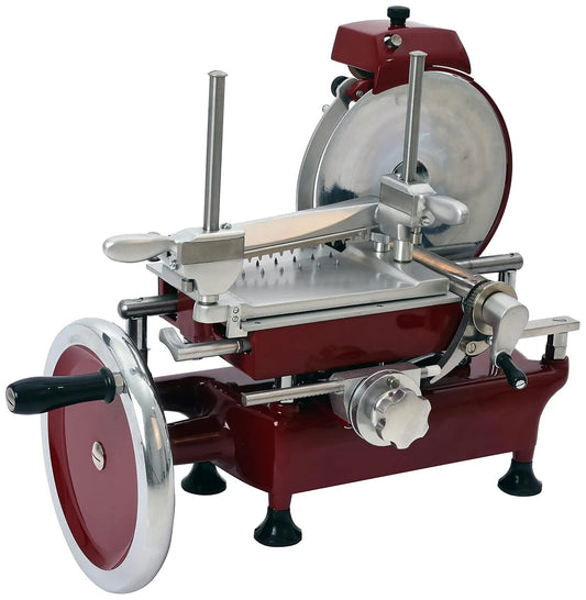 Trancheuse F250, Diamètre de Lame 250 mm, Coupe Utile 220 x 190 mm, Saro, Volano VO à Jambon Manuelle, Dispositif d'Affûtage